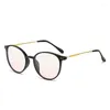 Zonnebrillen Trendy Dames Roze Gradiënt Galsses Heren Dames Rond Frame Optisch Spektakel Brillen Unisex Klassiek Anti-blauw Effen Bril