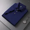 Herrpolos lyxvarumärken Kort ärm Polo Shirt Men Summer Tops Slim Korean Fashion T-Shirt Solid Business Street