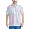 Polo da uomo Geometry Straight 3D Multicolor Patterns Polo estiva con stampa casual Manica corta Risvolto Zip Slim Fit Beach Party 5XL