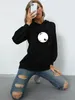 Ll18 mulheres yoga causal sweatshirts solto ajuste manga longa camisola senhoras algodão treino atlético ginásio camisas roupas causais