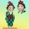 Costumes de mascotte 13 cm Anime Figure Demon Slayer Kimono Oiran change la forme de la tête debout dans la version Q drôle Zenitsutanjirou jouet cadeau modèle Pvc