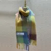 مصمم وشاح الشتاء Cashmere Men and Women's Shaws Shawls Rainbow Plaid Fringe وشاح دافئ ومريح إكسسوارات أزياء إجمالية 8