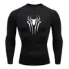Herrpolos upf 50 långärmad kompressionskjortor tryckt vattensporter utslag för snabb torr baslager atletisk träning tröja 231012