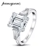 Cluster Ringe Pansysen Solide 925 Sterling Silber Für Frauen 3ct Diamant Braut Hochzeit Schmuck Engagement Weißgold Farbe Anillos2544