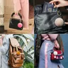 Schlüsselanhänger 517F Set mit 18 gemischten Farben DIY Kunstpelz Pompom Künstliche Kugeln Pom Schlüsselanhänger für Taschen Hüte Mützen Schal Handschuhe