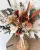 Flores decorativas Buquês de noiva de casamento Buquês de honra segurando o buquê seco de palmeiras para os casamentos boho decoração de aniversário de noiva