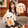 Poupées en peluche mignon radis lapin en peluche poupée endormie dans le lit tenant cadeau d'anniversaire jouets cadeaux animaux en peluche Dhqyh