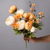 Dekorativa blommor Ciled Artificial Bouquet 13 Heads European Style Peony Silk Plastic Fake Daisy Vase Accessories