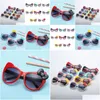 Okulary przeciwsłoneczne Dziecięce okulary przeciwsłoneczne ochronne okulary moda bowknot UV400 Summer Kids Outdoor Travel Anti Radiation Kieliszki Dziecko, Kids Otmy8