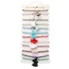 Charm Bracelets 12 Pcs/Sets Crystal Beaded Bracelet 2023 Fashion Retro Tassel Cuff For Women's Jewelry Pulseras Mujer