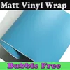 Baby Blue Matte Vinyl Wrap Film för fordonsbil Wrap Light Sky Blue Matt Car Wrap Film With Air Release 1 52x30M Roll2936