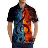 Mäns casual skjortor Phechion Summer Mens Short Sleeve Beach Music Note 3D Printed Fashion Streetwear Men Tops X71