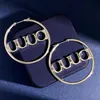 Kvinnor Earings Designer Jewelry Gold Hoop örhängen med ihåliga engelska bokstäver Tillbehör Luxurys Studs Silverörhängen BOUCLES 5C2287