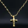 Anhänger Halsketten 2021 Mode Kreuz Edelstahl Halskette Frauen Doppelschicht Gold Farbe Neckless Jewerly Acero Inoxidable Joye265L