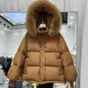 Autumn and winter ladies hooded loose big fur collar down coat, fur collar around the neck to keep warm and not leak, loose version of fashion.