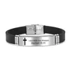 Cross Bracelet Christian Religious Bangle Jesus Scripture Quote Bible Verse Inspiring Faith Silicone Bracelets Men Jewelry Gift217F