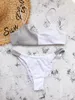 Kvinnors badkläder Bikini 2023 Sexig lapptäcke Shining Swimsuit Women Bikinis Set Bathing Suit Beach Female Stroje Kapielowe Damskie