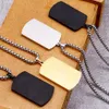 Gold Black Card Pendant Halsband för män med 66 cm långkedja Cool rostfritt stål Mens smycken Tillbehör Logotyp Namn Engrave321U