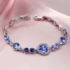 Link Bracelets Fashion Heart Of The Ocean Sea Crystal Classic Rhinestone Charms Bangles Bracelet Women Bridal Jewelry Gifts