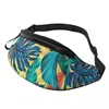 Marsupi Borsa a foglia tropicale Confezione modello in poliestere giallo limone Fitness unisex