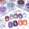 Akrylpulver vätskor TCT304 Tinsel Strip Short Bar Form Nail Glitter Art Decoration Body Festival Accessories Tumblers DIY 231012