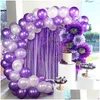 Decoração de festa Decoração de festa Balões roxos Garland Arch Kit Balão de látex Globos Decorações de aniversário de casamento Supl Dhzxn