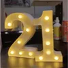 Party Decoration 2Pcs set Adult 30 40 50 60 Number LED String Night Light Lamp Happy Birthday Balloon Anniversary Event Supplies272S