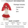 Kostium motywu Świąteczny rola Plaga Little Red Riding Hood Biecid Swimsuit Come Women Sexy Hooded Cloak bieliznę piżamą cosplayl231013