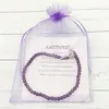 MG0141 Whole Natural Amethyst Anklet Handmade Purple Crystal Mala Bead Anklet 4 mm Mini Gemstone Jewelry2194