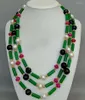 HABITOO 3 brins naturel vert Jade noir Rose Onyx blanc perle d'eau douce collier de perles d'or pour les femmes bijoux de mode