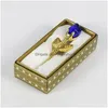 Dekorativa blommor med metallstång Fake Rose Storage Box inkluderade Valentine Day Gift Practical Simation Faux Crystal Flower DHLJP