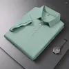 Herrpolos lyxvarumärken Kort ärm Polo Shirt Men Summer Tops Slim Korean Fashion T-Shirt Solid Business Street