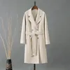 Mulheres misturas de lã topcoat casaco de lã dupla face mulheres outono inverno espessamento ulster manga completa moda cor sólida elegante jaqueta overknee 231013