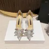 Scarpe eleganti Sandali trasparenti Matrimonio Donna Punta in cristallo trasparente Tacco alto Tacchi a spillo Décolleté sexy Estate