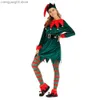 Costume a tema Eraspooky Deluxe Babbo Natale Aiutante Cosplay Abito da donna Verde Elfo di Natale Vieni per adulti Laboratorio di Natale Abiti di Capodanno Uomo T231013