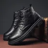 Stövlar Martin Boots Men's Autumn High Top British Style Mid Top Leather Shoes Black Work Suit Short Boots Winter 231012