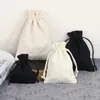 Gift Wrap 10pcs/lot Cotton Linen Cloth Bag Drawstring Pouch Decoration Pocket For Jewelry Packaging Christmas Wedding