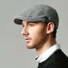 Berets Spring and Summer Male Top Grade Leather String Ivy Hat Men Outdoors Casual Cotton sboy Cap Adult Big Size Beret 55-60cm 231013