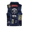 Herenvesten yelek erkek Patches Ontwerp Jeans Vest Gescheurd Denim Vest Heren Man Mouwloos Verzwakt maat 6XL 231012