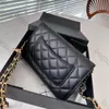 Woc flap fashion bags top quality women designer bag classic black white shoulder crossbody bags chain caviar bag checkered luxurys handbags envelope handbag