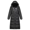 Giubbotti da uomo 2023 Inverno Cotone luminoso Giacca imbottita Cappotto lungo Parka spesso Moda Uomo nero Capispalla caldo 3XL 231012