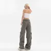 Jeans pour femmes Baggy Boyfriend Cargo Adolescentes Tendances de la mode Hip Hop Streetwear Femmes Loose Fit Denim Pantalons Vêtements décontractés américains