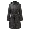 Damen-Trenchcoats, Outdoor-Regenjacke für Damen, leichter langer Regenmantel mit Kapuze, Windjacke, Herbstkleidung