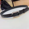 Cinturón de piel de cordero original de doble cara de lujo Cinturón de diseñador de moda Ancho 3,0 cm Hebilla de metal Vestido clásico a juego Jeans Casual Mujer Pretina