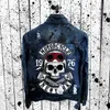 Herrenjacken DenimjackeStreet Motorrad Retro Lochjacke 2023 Herbst und Winter Persönlichkeit Schädeldruck Großhandel