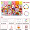 Party Games Crafts 500pcs DIY Handmade Beaded Childrens Toy Creative Loose Spacer Beads Making Bracelet Necklace Jewelry Kit Girl Gift 231013