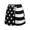 Kvinnors shorts amerikansk flagga svartvitt kawaii sommar anpassade korta byxor med fickor gata slitage bottnar stor storlek 2xl 3xl