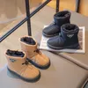 Bottes d'hiver 2023 pour garçons et filles, grandes chaussures en coton avec cachemire épais, chaudes et confortables, 231012