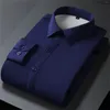 Camisetas para Hombre H Espesado Sólido Estiramiento Camisa Cálida Manga Larga Negocios Casual Pulgadas Ropa De Trabajo Top