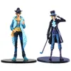 Mascottekostuums 18 cm One Piece Anime Figuren 15e jubileumversie Sanji Sabo Action Figure Pvc Collection Model Pop Ornamenten Speelgoed Geschenken